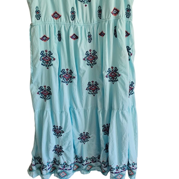 Sundance Blue Embroidered Boho Maxi Dress Sleeveless Summer Casual Plus XXL - Picture 14 of 14